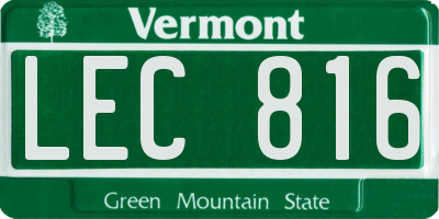VT license plate LEC816
