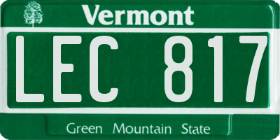 VT license plate LEC817