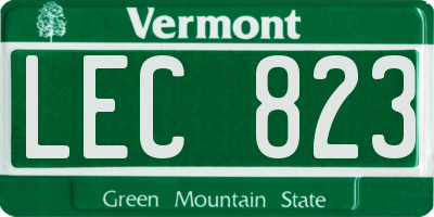 VT license plate LEC823