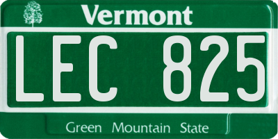 VT license plate LEC825