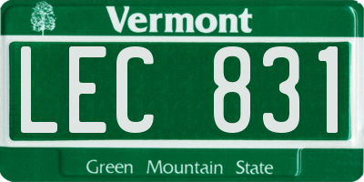 VT license plate LEC831