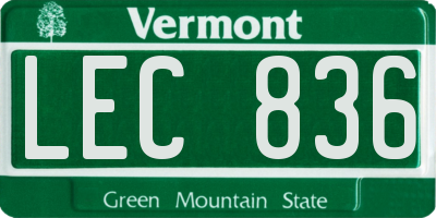 VT license plate LEC836