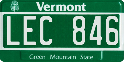 VT license plate LEC846