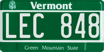 VT license plate LEC848