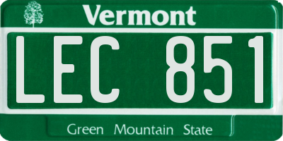 VT license plate LEC851