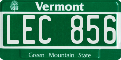 VT license plate LEC856