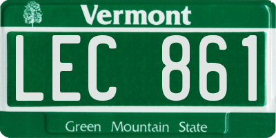 VT license plate LEC861