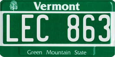VT license plate LEC863