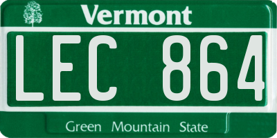 VT license plate LEC864