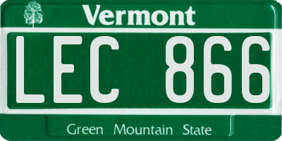 VT license plate LEC866
