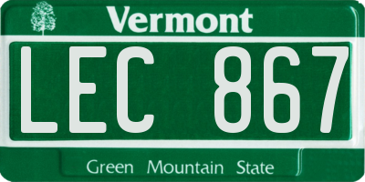 VT license plate LEC867