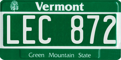 VT license plate LEC872