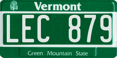 VT license plate LEC879