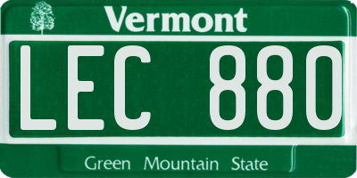 VT license plate LEC880
