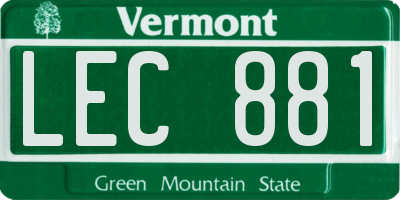VT license plate LEC881