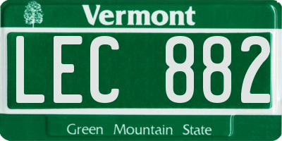 VT license plate LEC882