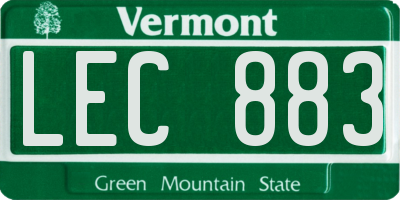 VT license plate LEC883