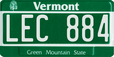 VT license plate LEC884