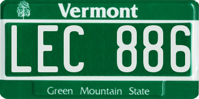 VT license plate LEC886