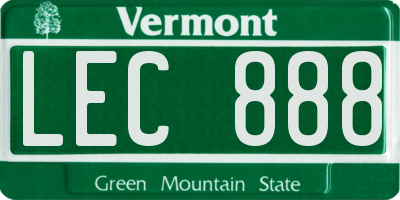 VT license plate LEC888