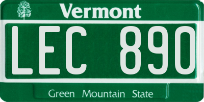 VT license plate LEC890