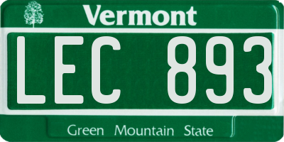 VT license plate LEC893