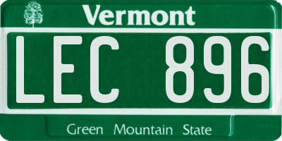 VT license plate LEC896