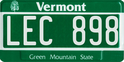 VT license plate LEC898