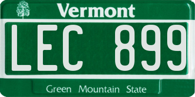 VT license plate LEC899