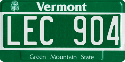 VT license plate LEC904