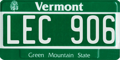 VT license plate LEC906