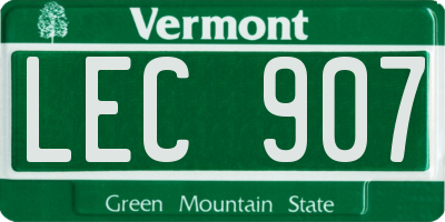 VT license plate LEC907