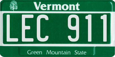 VT license plate LEC911