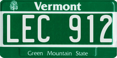 VT license plate LEC912