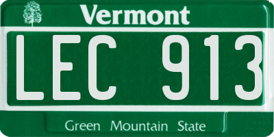 VT license plate LEC913