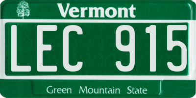 VT license plate LEC915