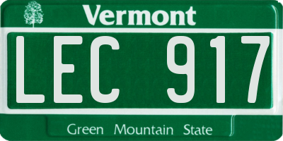 VT license plate LEC917