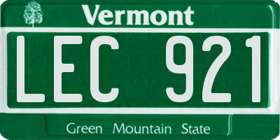 VT license plate LEC921