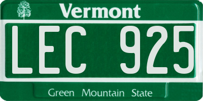 VT license plate LEC925