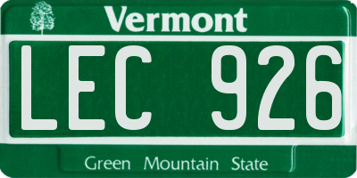 VT license plate LEC926