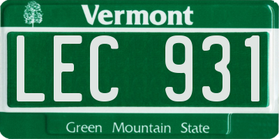 VT license plate LEC931