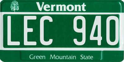 VT license plate LEC940