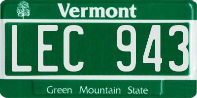 VT license plate LEC943