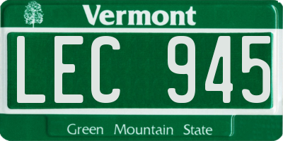 VT license plate LEC945