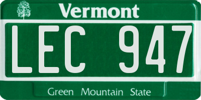 VT license plate LEC947