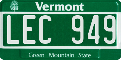 VT license plate LEC949