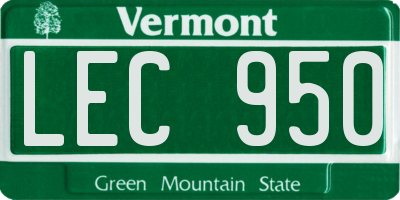 VT license plate LEC950