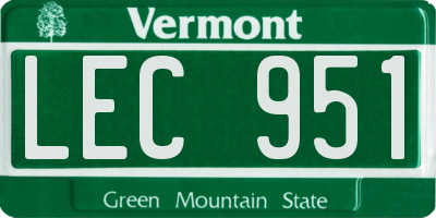 VT license plate LEC951