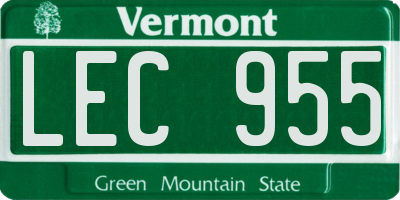 VT license plate LEC955