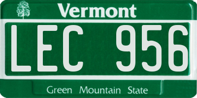 VT license plate LEC956